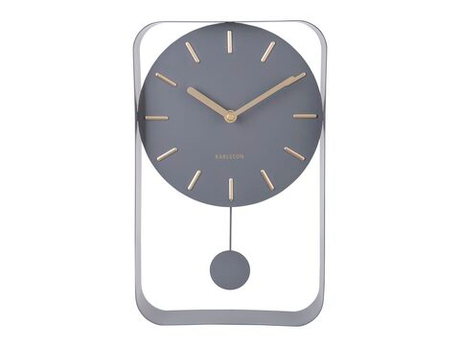 Часы настенные с маятником Karlsson CHARM Present Time Серый / Золотой