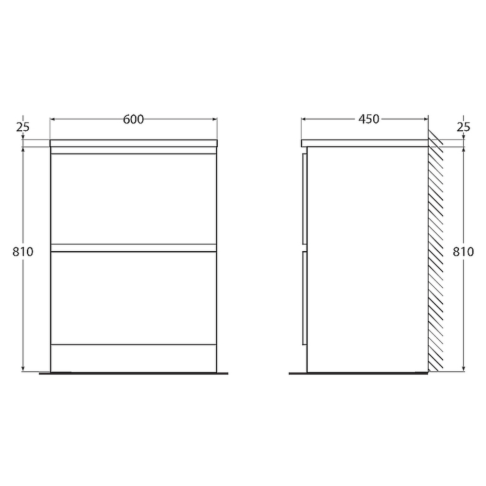 Тумба под раковину BelBagno 60 ALBANO-600-2C-PIA-BL Bianco Lucido