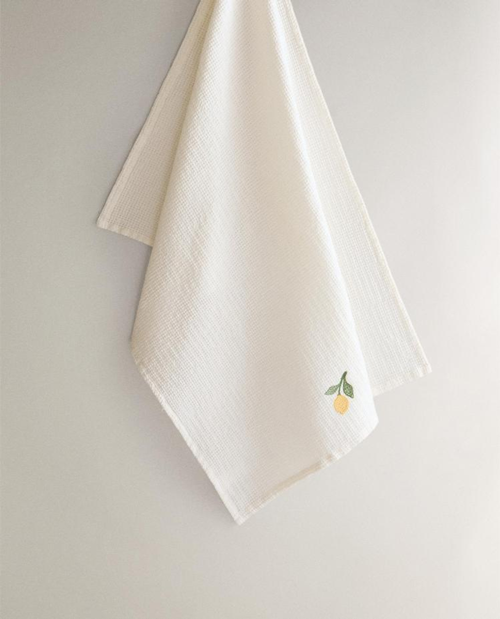 ZARA HOME КУХОННОЕ ПОЛОТЕНЦЕ С ВАФЕЛЬНЫМ УЗОРОМ, ЗЕЛЕНЫЙ