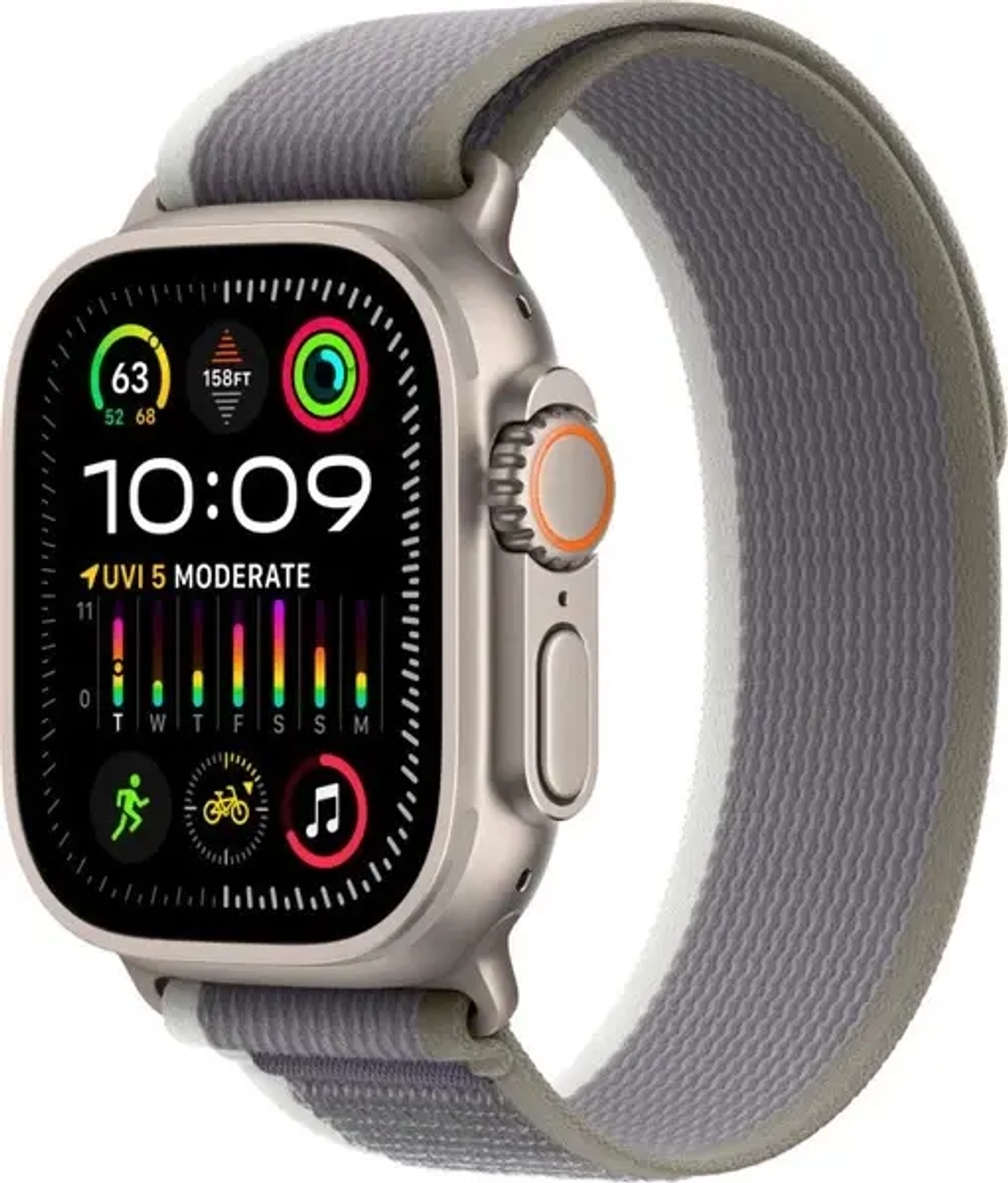 Apple Watch Ultra 2 GPS+Cellular 49mm, ремешок "Green/Grey Trail Loop"