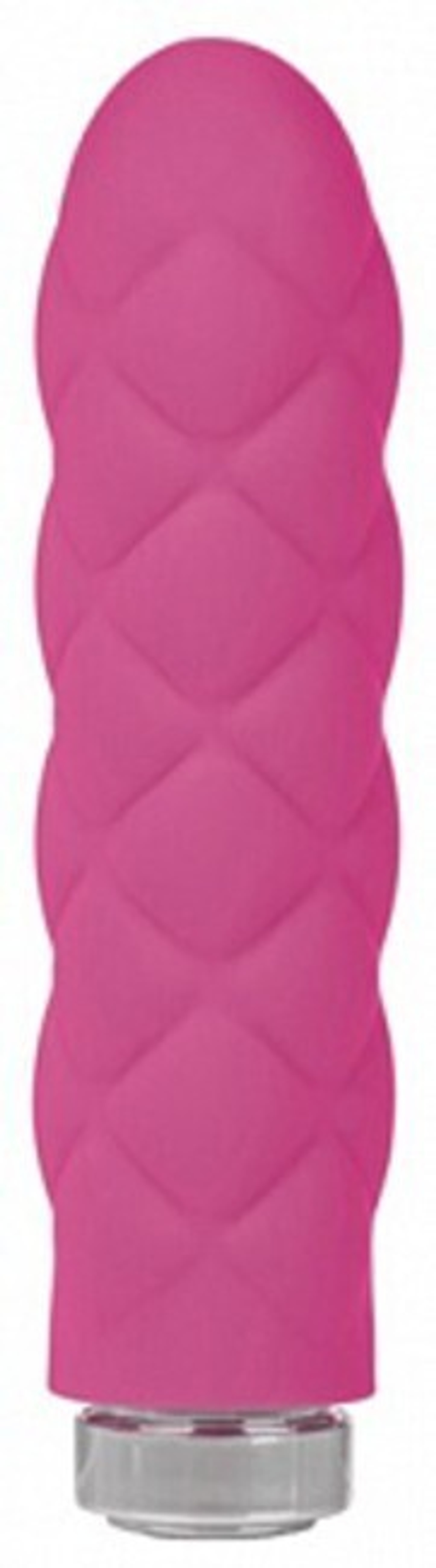 Небольшой силиконовый вибратор с рельефом KEY (5 режимов) (Цвет: малиновый)