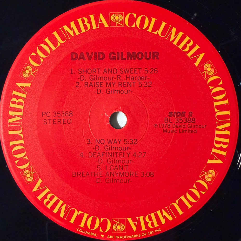 David Gilmour ‎– David Gilmour (США)