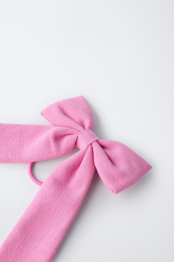 ZARA РЕЗИНКА ДЛЯ ВОЛОС С БАНТОМ, РОЗОВЫЙ