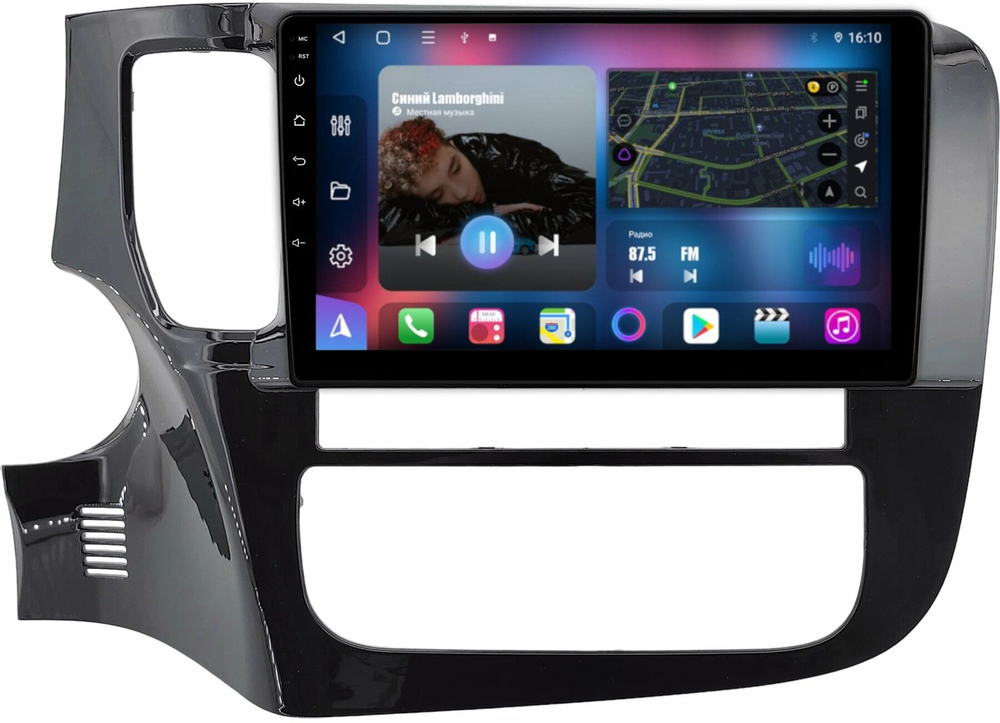 Магнитола Mitsubishi Outlander 3 2012-2022 (левый руль) - FarCar BM1006M монитор 9" QLED на Android 13, TS10, 4+32Гб, CarPlay, 4G SIM-слот