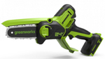 Пила цепная аккумуляторная GREENWORKS GD24CSMNX 24V, мини, 15см, б/щ, АКБ 4Ач и ЗУ 2008707UB