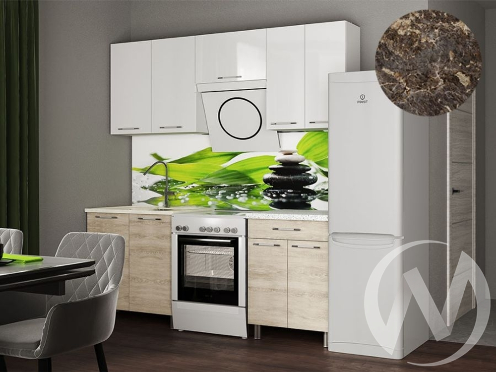 Кухня Нора 2.0м с окапом 38мм королевский опал