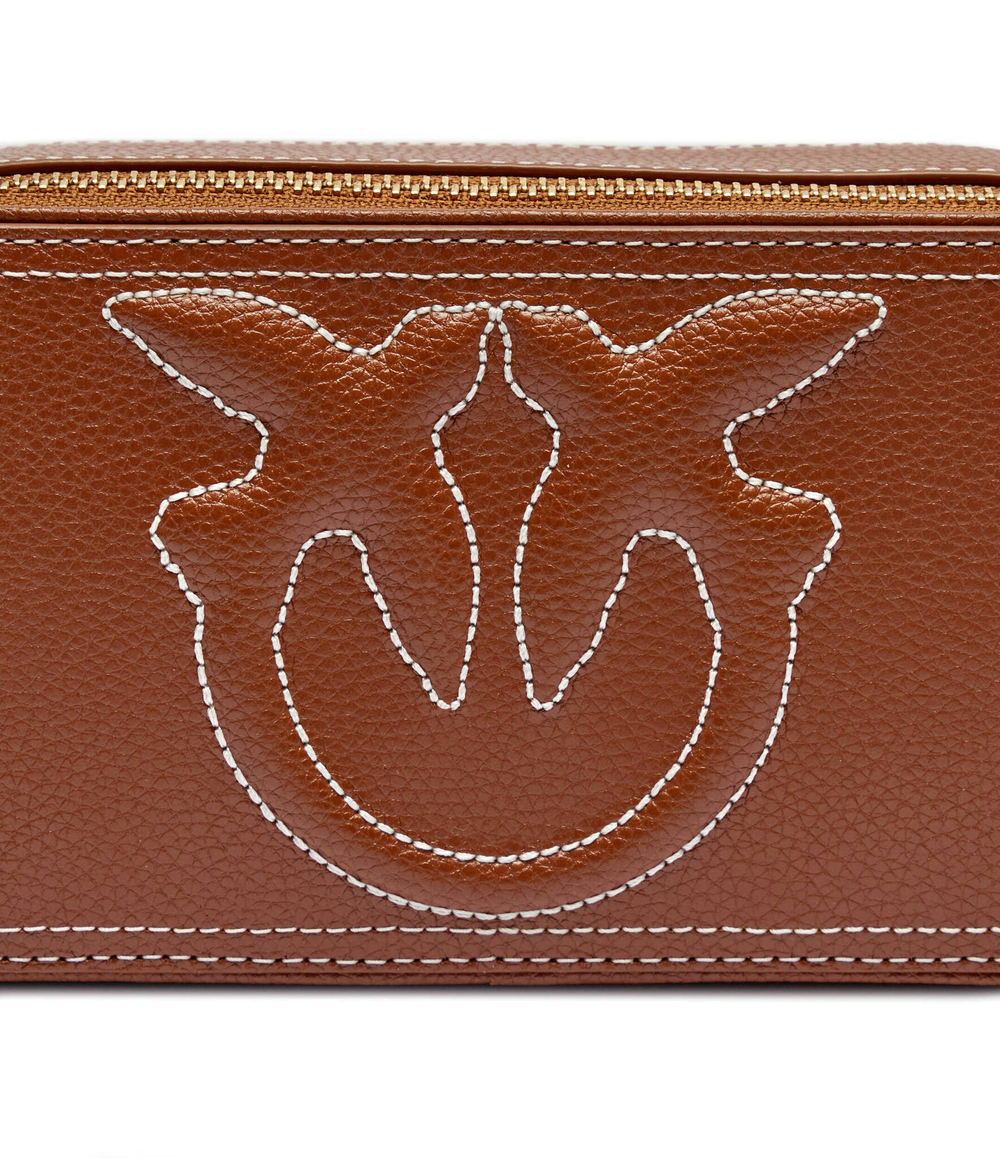 Кожаная сумка-мессенджер CARRIE Pinko - коричневый(103799 A1LF)