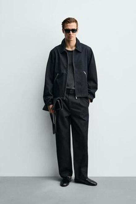 ZARA ДЖИНСЫ ЧИНОС С КОНТРАСТНОЙ ОТСТРОЧКОЙ, ИНДИГО