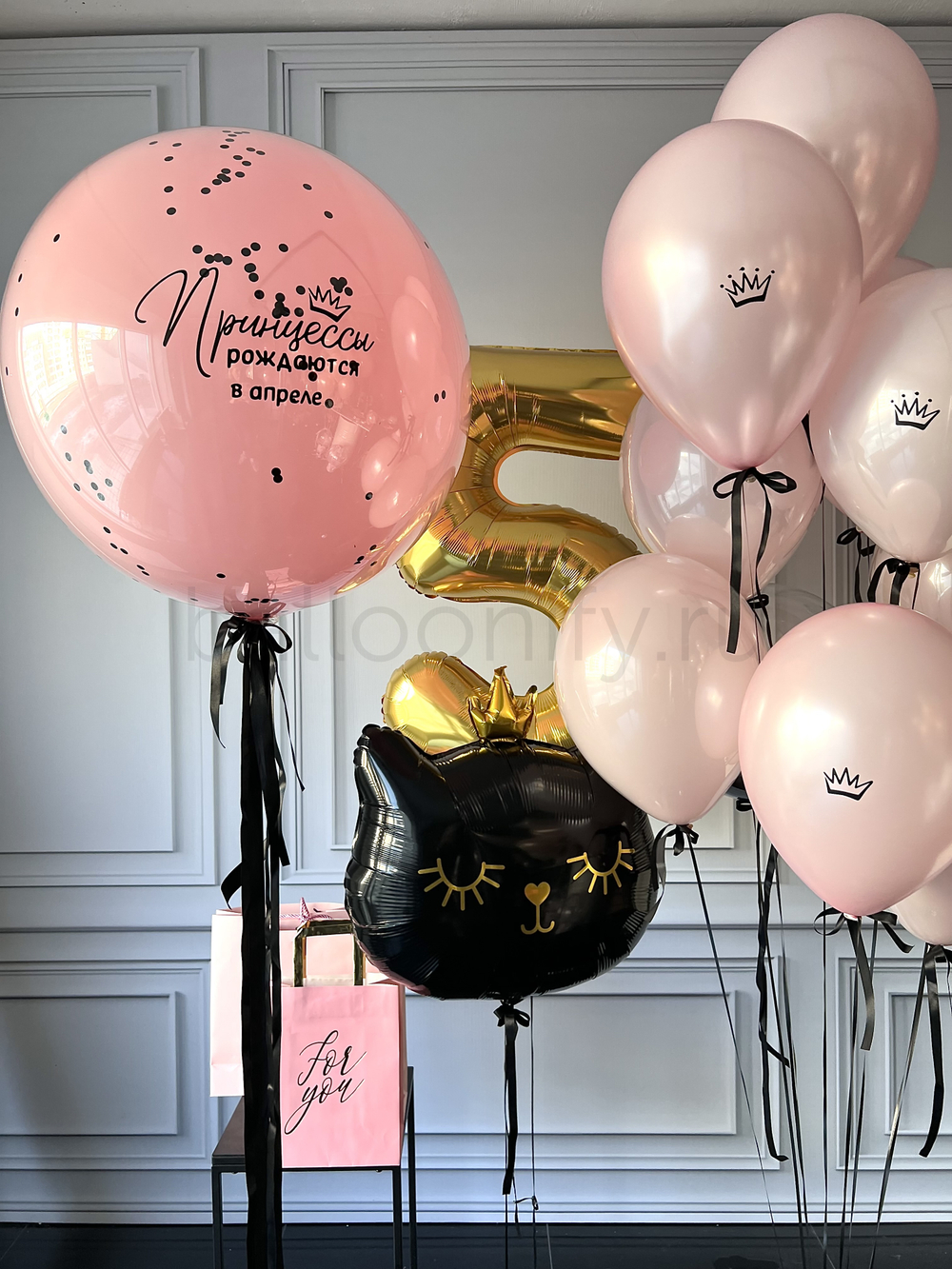 Набор шаров "Принцесса кошка" Дизайн № 2