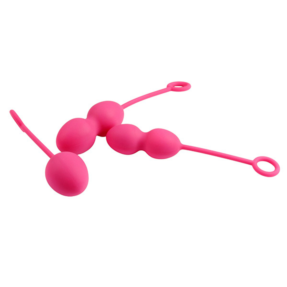 Набор розовых вагинальных шариков со смещенным центром тяжести Svakom Nova Ball Weighted Kegel with Cord Set SSYB-01-PMR