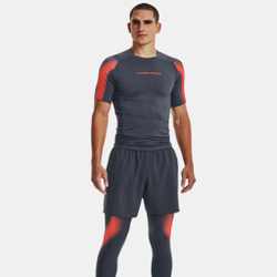 Мужское теннисное поло Under Armour Heatgear Novelty T-Shirt Men - Dark Grey, Orange