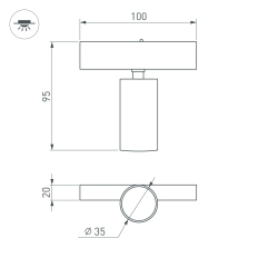 Светильник MAG-SPOT-25-R65-5W Day4000 (BK, 30 deg, 24V) (Arlight, IP20 Металл, 5 лет) 033239