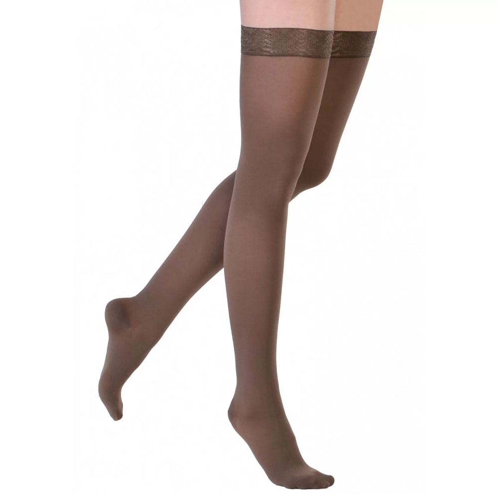 Чулки Интекс ажурная силиконовая резинка 2 рост 2 класс компрессии L капучино