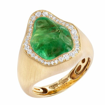 Кольцо с Цаворитом и Бриллиантами, R0033-33/1