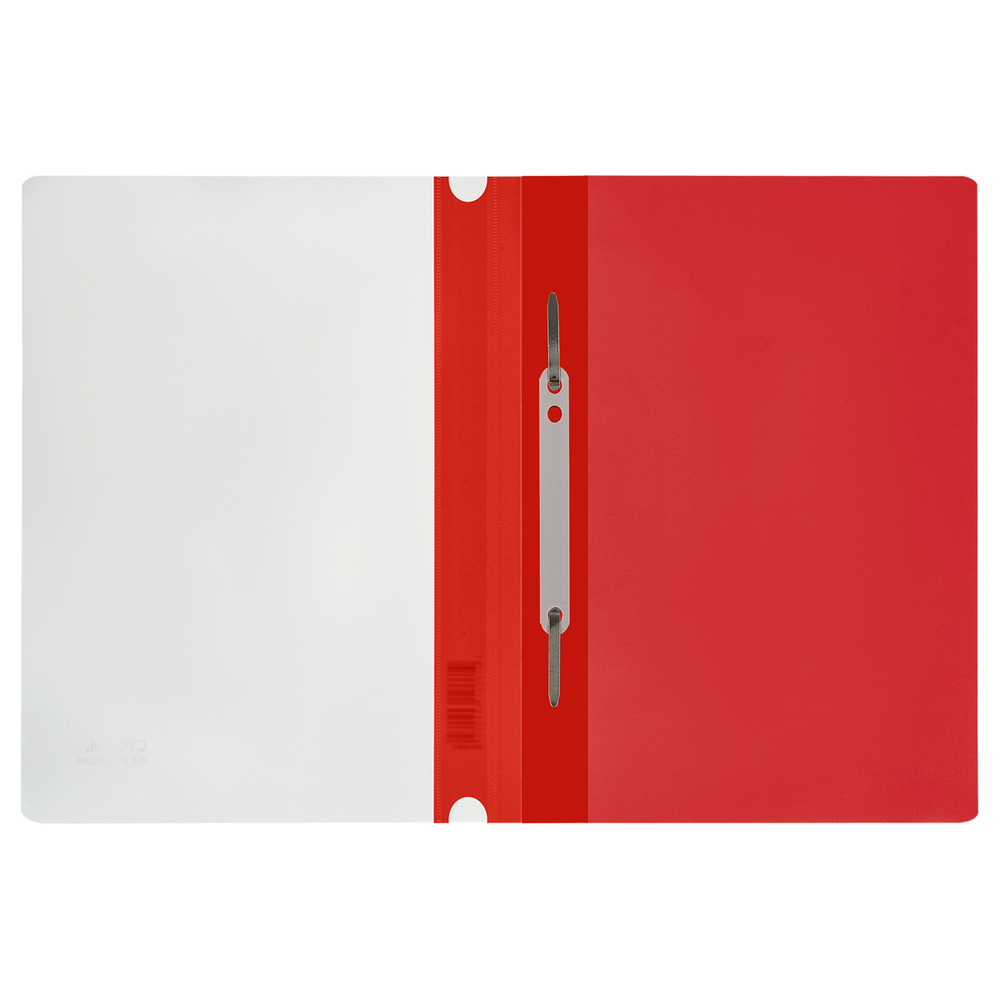 Папка-скоросшиватель пластик. СТАММ А5, 180мкм, красная с прозр. верхом ММ-31306