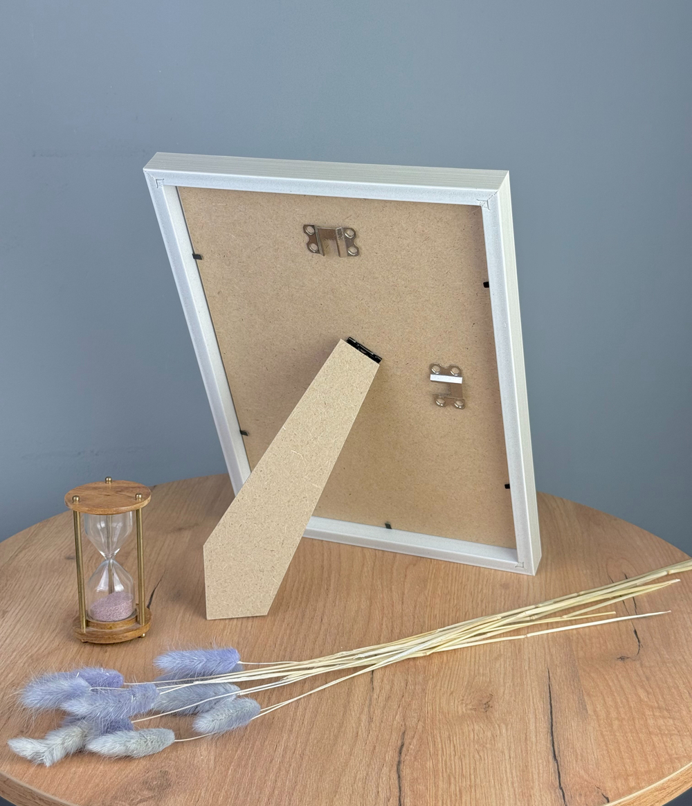 Фоторамка пластиковая 21х30 см, бежевая, структура дерева, арт. 2130.127316