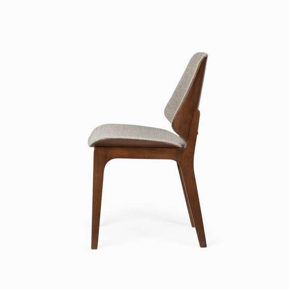 Стул Erza, серая ткань, орех