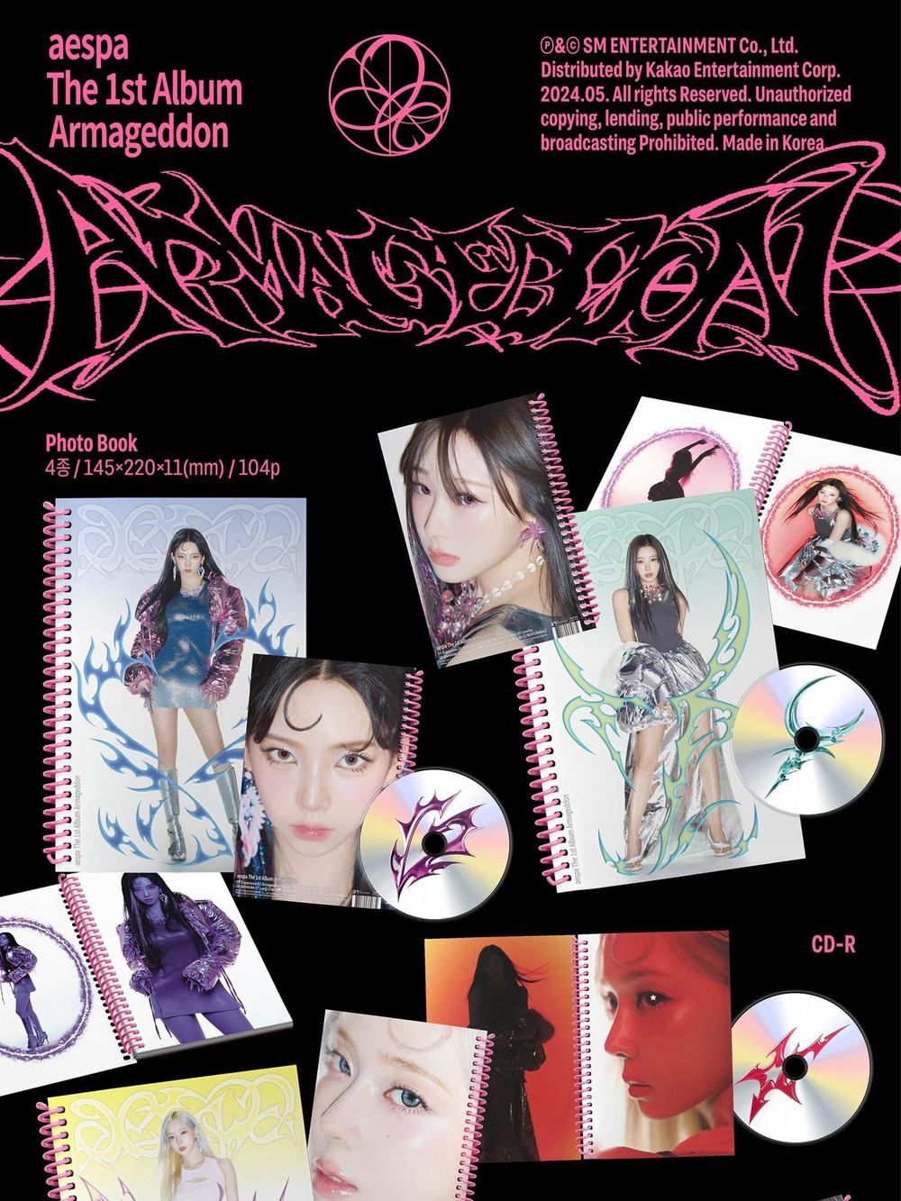 Альбом aespa - ARMAGEDDON 1st Album SUPERBEING Version 4 Cover SET