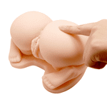 Реалистичная попка 20,5х21х12см с 2 любовными тоннелями и вибрацией Baile Crazy Bull BM-009115Z-1