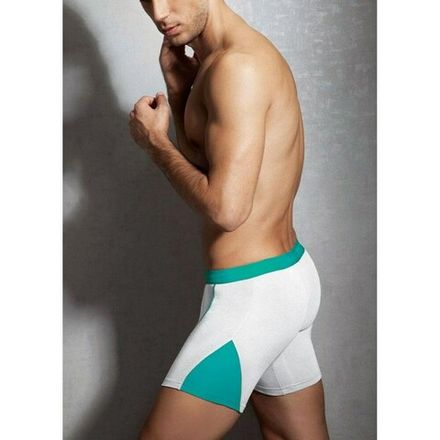 Мужские трусы боксеры белые с бирюзовыми вставками Doreanse 1754