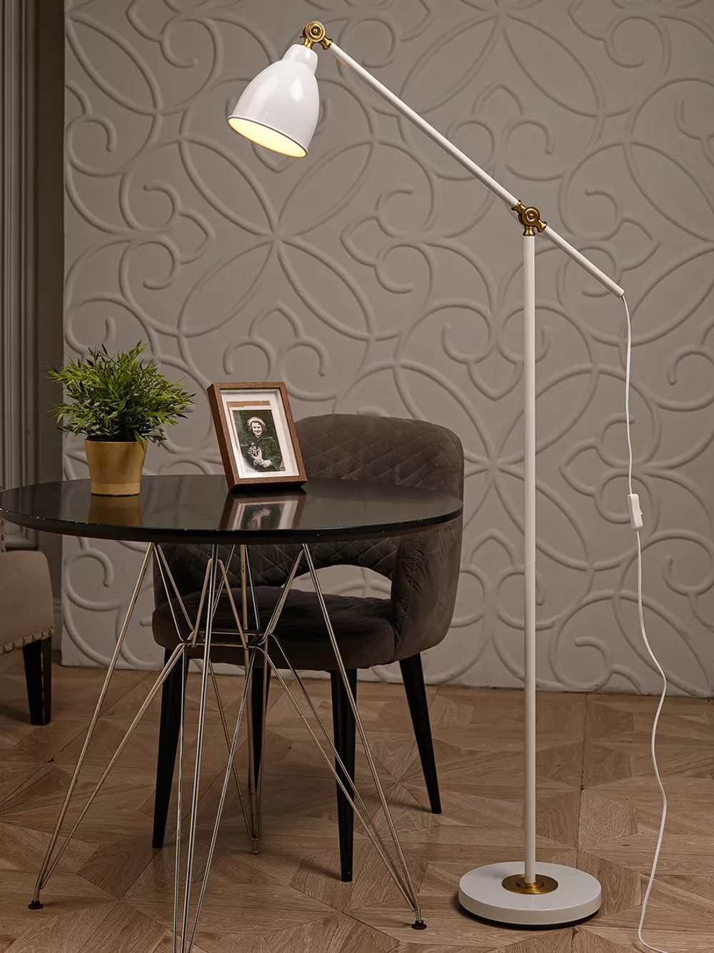 Торшер напольный c абажуром лофт