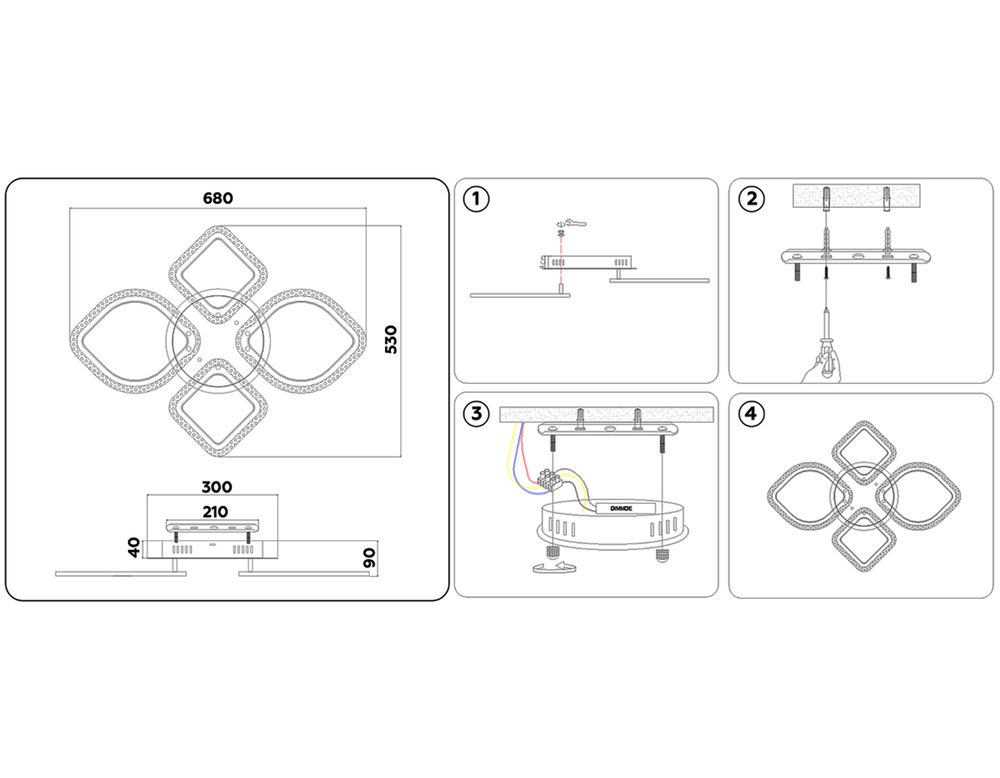 Ambrella Потолочный светодиодный светильник с пультом Original FA5148
