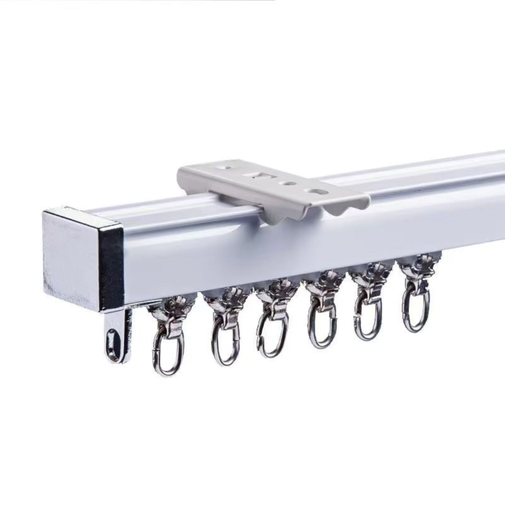 Тихий алюминиевый карниз для штор с бегунками, потолочный/настенный
