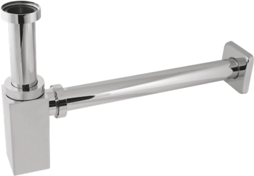 Сифон МЕТАЛЛ. для рак. ХРОМ (квадрат) HANSEN  (20/1шт)