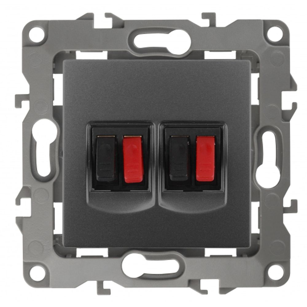 12-3112-12 ЭРА Розетка аудио двойная, IP20, Эра12, графит