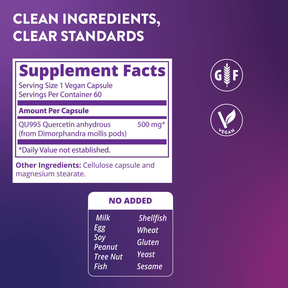 MRM Nutrition, кверцетин, 60 веганских капсул (500 мг в 1 капсуле)