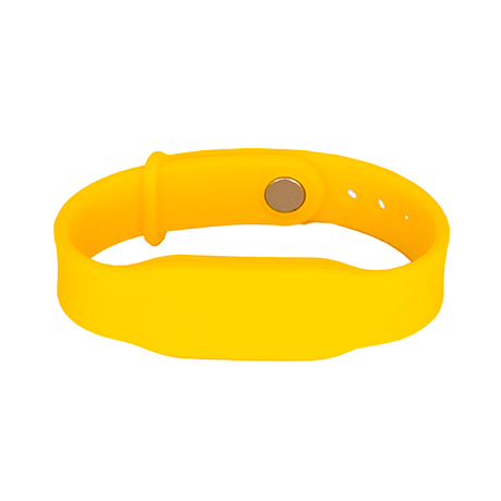 Силиконовый RFID браслет доступа MIFARE 1K “PRESTIGE” ЖЁЛТЫЙ, с застёжкой