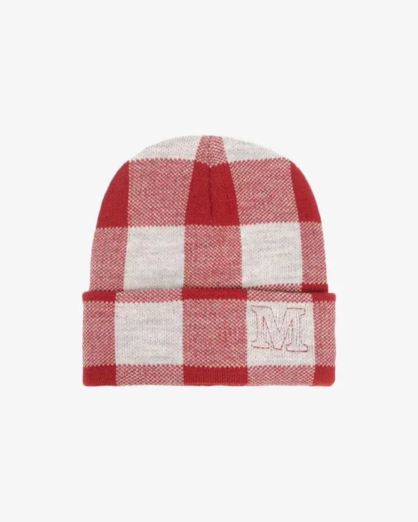 Шапка M beanie белая / красная - фото 1