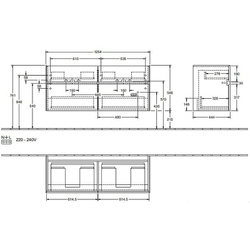 Тумба под раковину Villeroy&Boch Collaro 125 C013L0PD подвесная Black Matt Lacquer