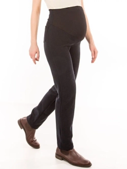 Брюки прямые из твида для беременных синий 3234