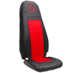 Чехлы Scania 6 серия 2 высоких сиденья (экокожа, черный, красная вставка)