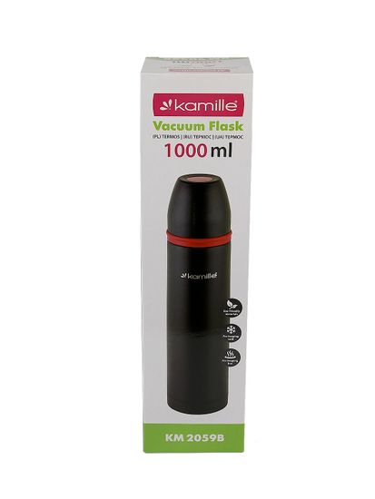 Термос 1000 мл. из нержавеющей стали Kamille KM 2059B с чехлом для переноски