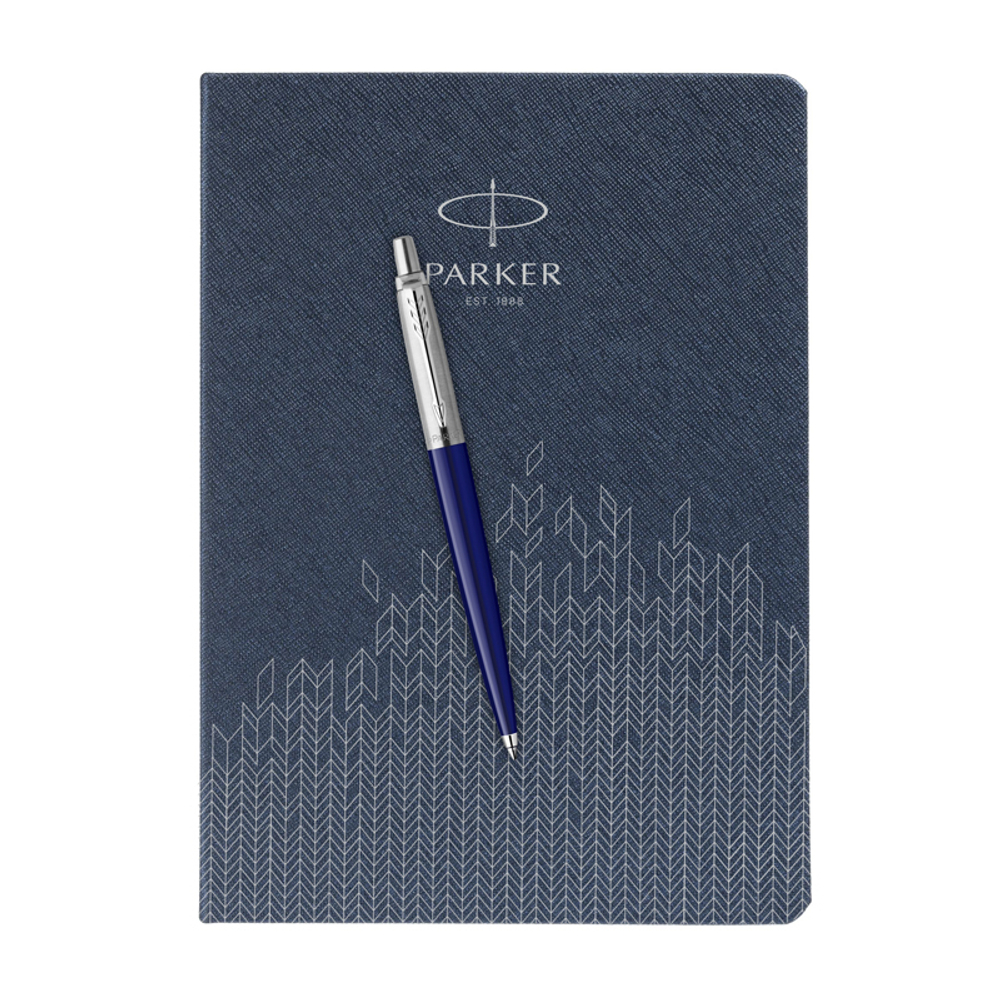Подарочный набор: Шариковая ручка Parker Jotter + ежедневник, синий