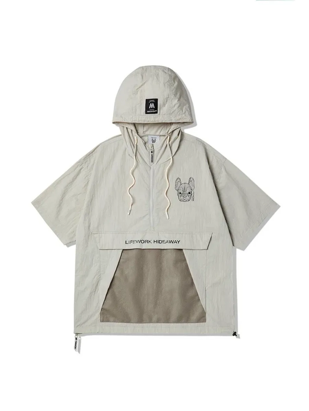 Куртка анорак нейлоновая с коротким рукавом и капюшоном