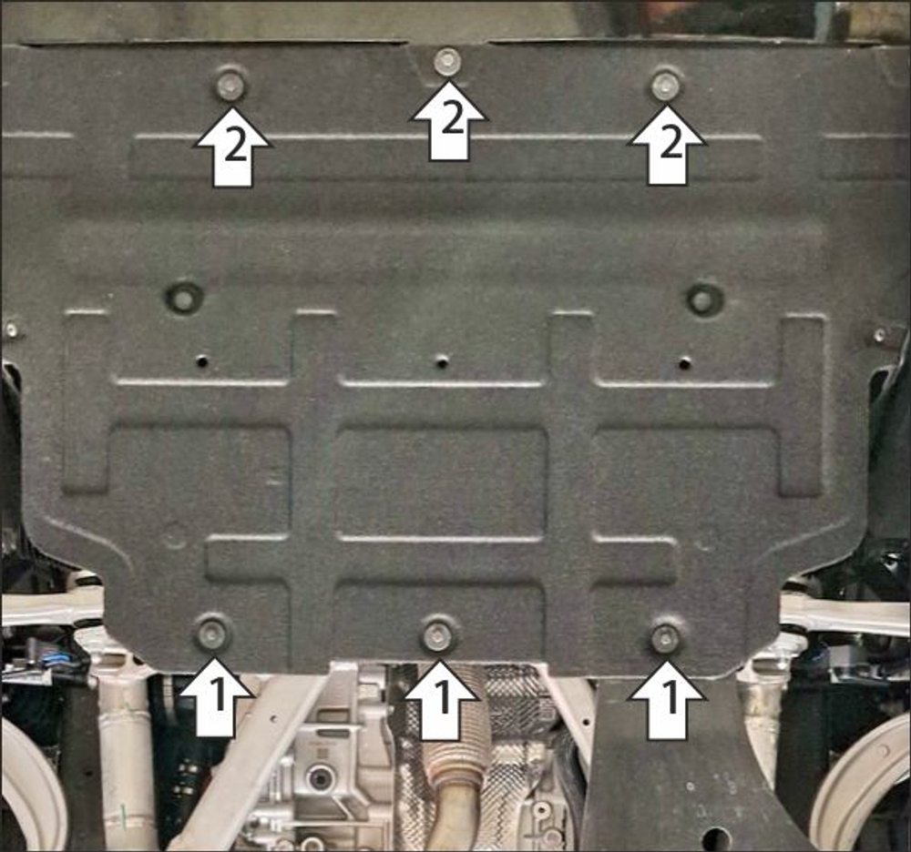 Защита картера двигателя, Электроусилителя руля, Переднего электромотора. 4 мм, Алюминий для Voyah Free 2023-н.в., Motodor.348601