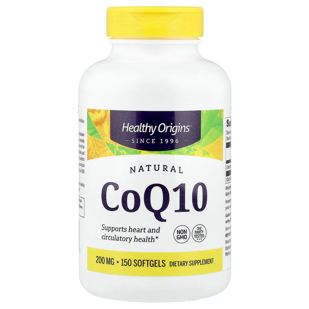 Healthy Origins, натуральный коэнзим Q10, 200 мг, 150 капсул