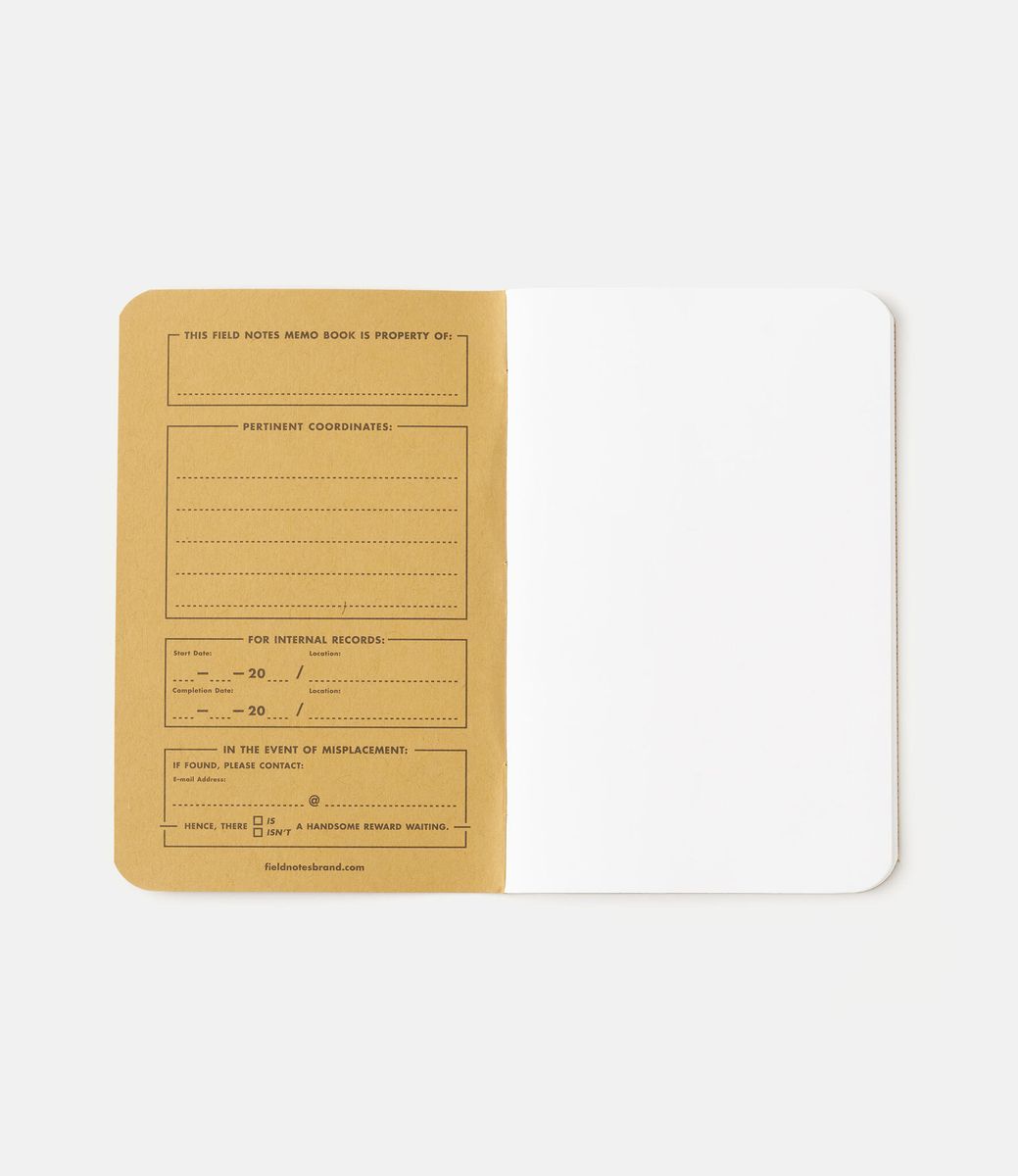 Field Notes Original Kraft Plain — набор нелинованных блокнотов