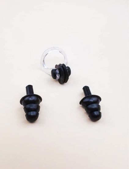 Беруши для плавания + зажим для носа для плавания (Набор для плавания в футляре)