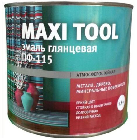 Эмаль ПФ-115 алкидная глянцевая серая 20 кг MAXI TOOL