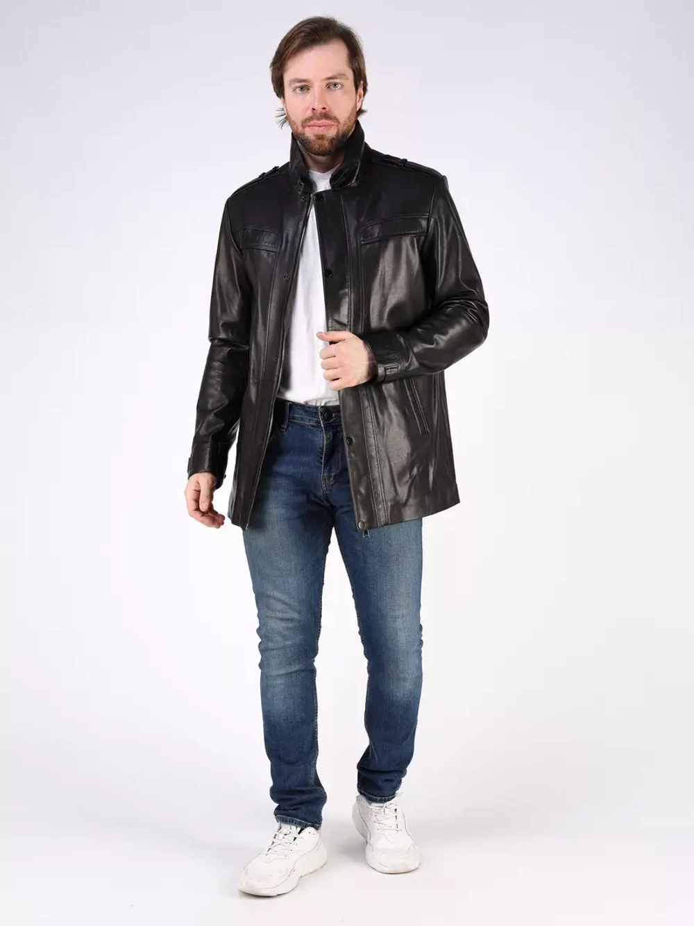 Кожаная куртка демисезонная Турция пальто