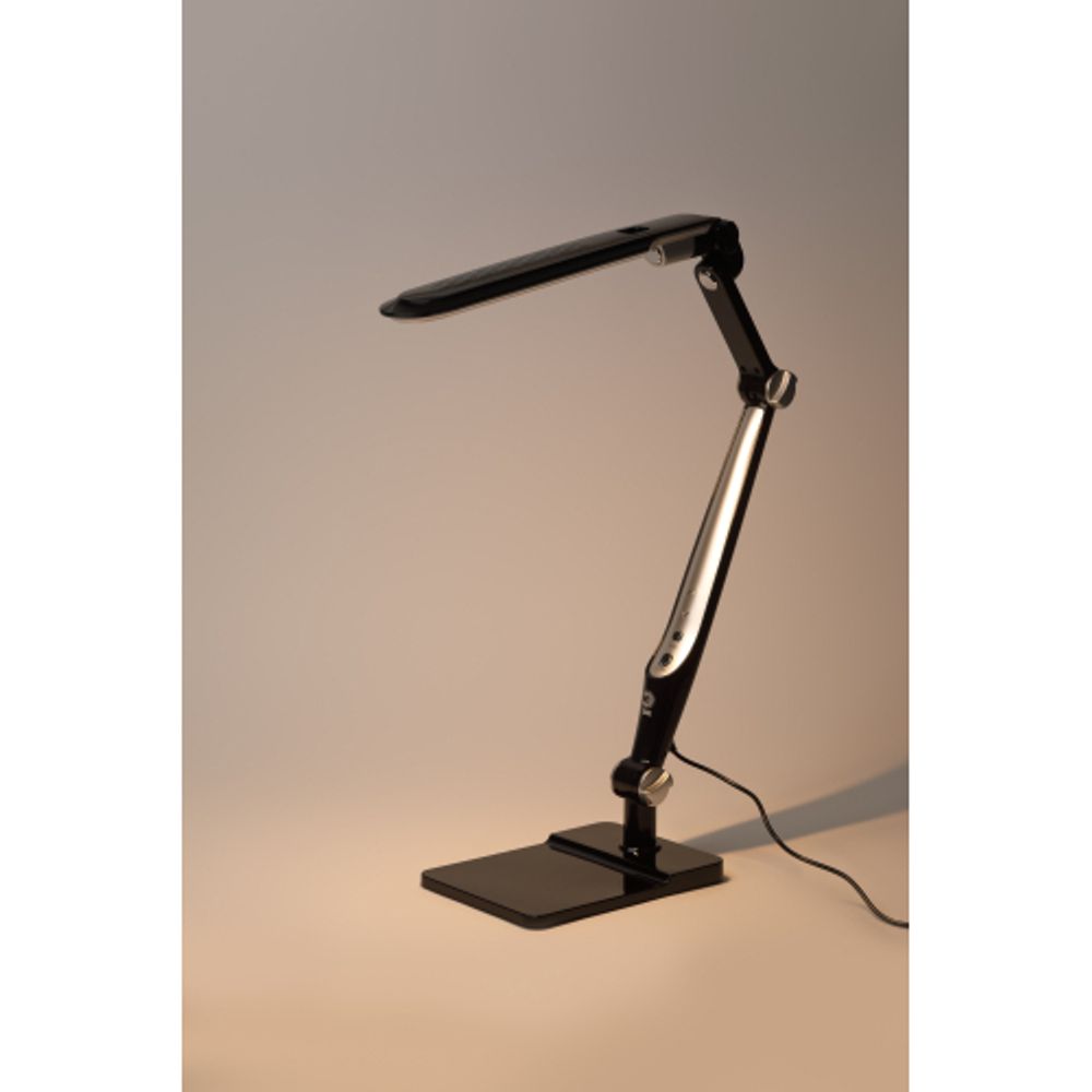 Настольный светильник ЭРА NLED-497-12W-BK светодиодный на струбцине и с основанием черный