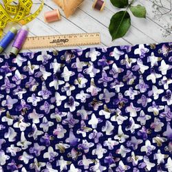 Ткань блэкаут завуалированная сирень на фиолетовом фоне