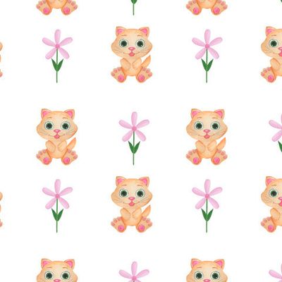 Котик акварель