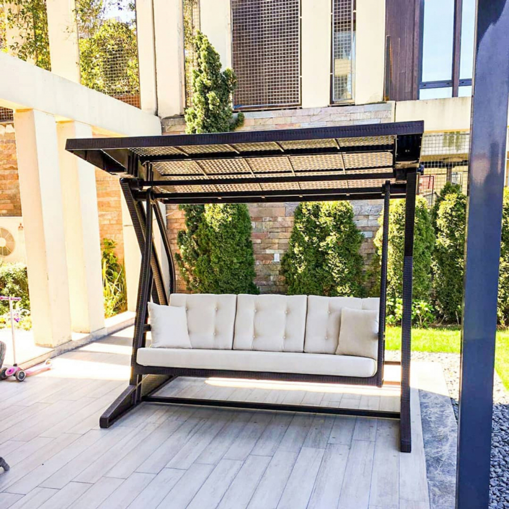 Качели пластиковые плетеные с подушкой Siesta Contract Hawaii, коричневый