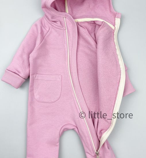 Комбинезон из футера "Simple" Ягодный зефир, с манжетами