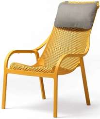 Кресло Net Lounge горчичное с серой подушкой